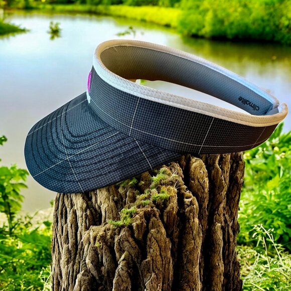 Adidas Sun Visor Hat CLIMALITE Gray Embroidered Logo CLAMP ARMS Unisex - Picture 4 of 11